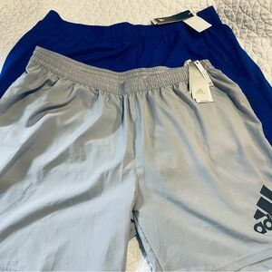 Adidas Men's Gray and Blue Athletic Shorts